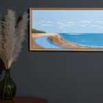 Summer Hue 5, Marta Bilecka Obraz ręcznie malowany, pejzaż morski , duży format, obraz w ramie w morskim klimacie, plaża, morze na obrazie.