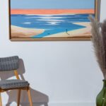 Summer Hue 5, Marta Bilecka Obraz ręcznie malowany, pejzaż morski , duży format, obraz w ramie w morskim klimacie, plaża, morze na obrazie.