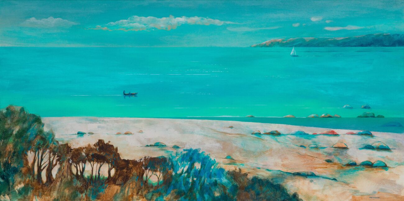 obraz namalowany ręcznie na płótnie pejzaż morze plaża marta bilecka