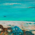 obraz namalowany ręcznie na płótnie pejzaż morze plaża marta bilecka