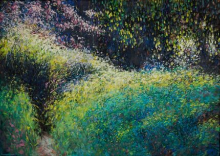 obraz impresjonistyczny kwiaty na obrazie ogród kolory tomasz klimczyk