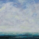 obraz na płótnie ręcznie malowany pejzaż morski morze chmury niebo impresjonizm klimczyk