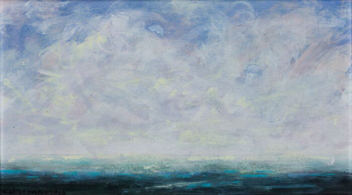 obraz na płótnie ręcznie malowany pejzaż morski morze chmury niebo impresjonizm klimczyk