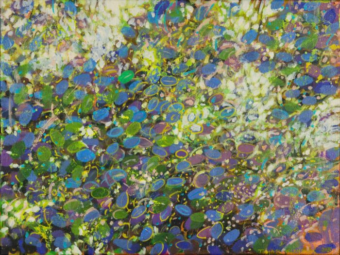 obraz impresjonistyczny ręcznie malowany kolorowy ogród plamki klimczyk