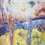 Beata Jurkowska, Kobieta i mężczyzna na łące, obraz olejny na płótnie, Jerzy Duda Gracz, obraz ręcznie malowany,