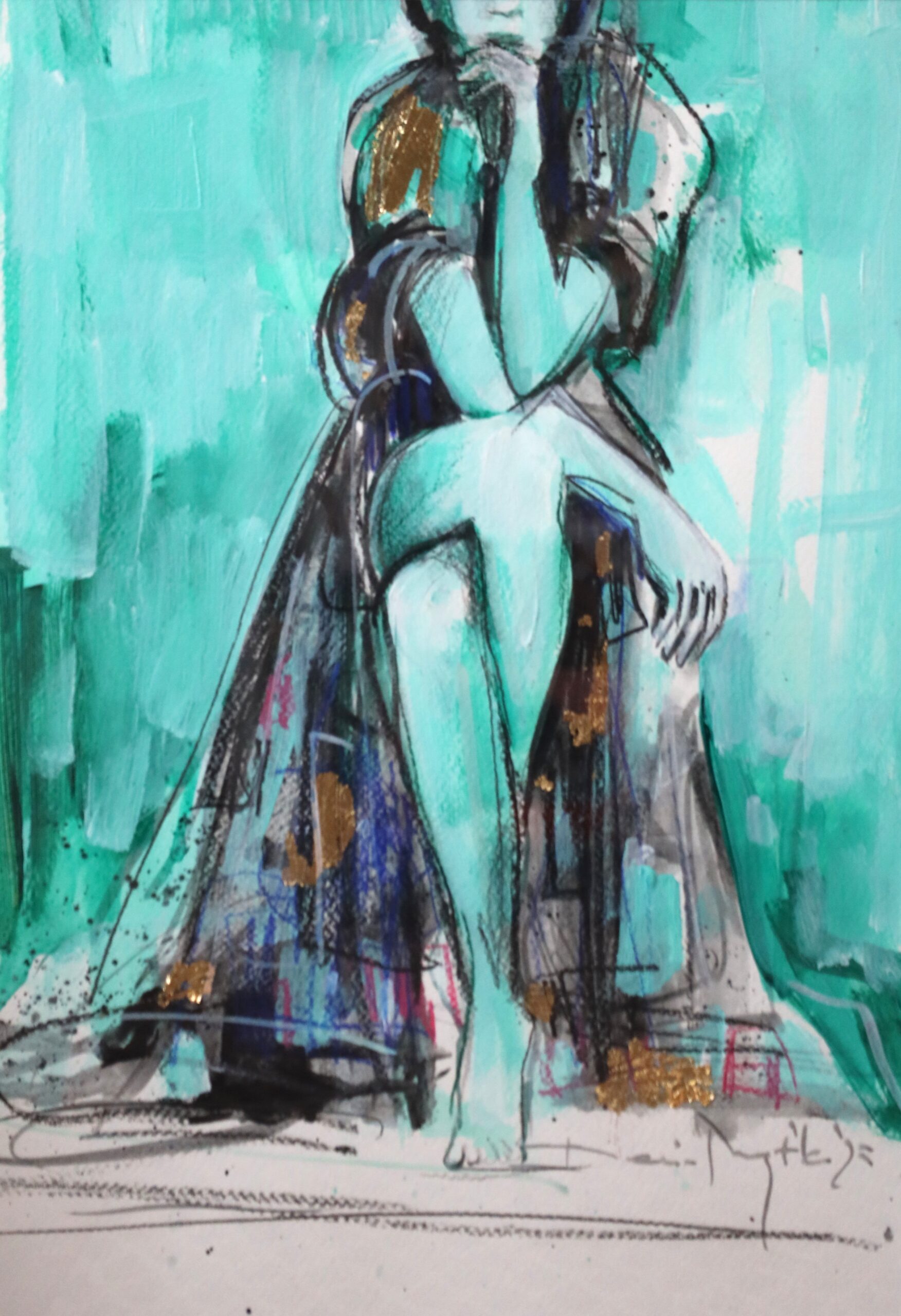 Portret kobiecy w kolorach1 Portret kobiecy w złocie | Daria Majtka- Kucharska - obrazek 1