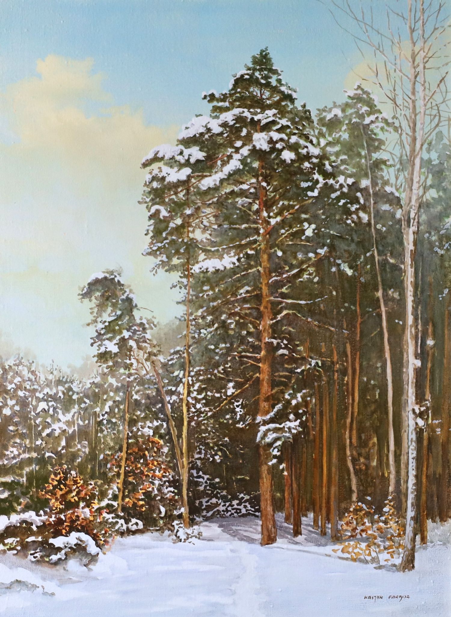 Kasjan Farbisz Las sosnowy zimą 1 Leśny pejzaż zimowy | Kasjan Farbisz - obrazek 1